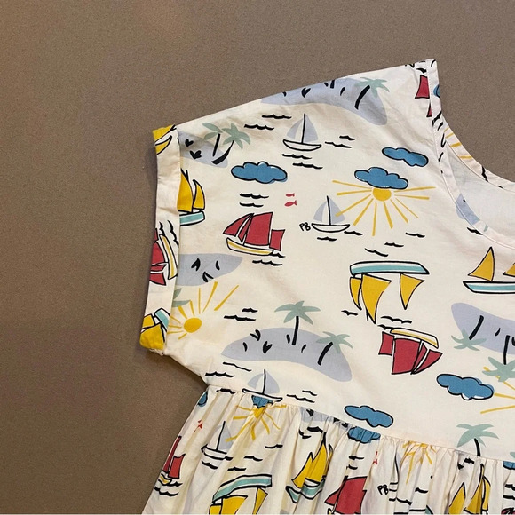 Petit Bateau Girl’s Short Sleeve Poplin Dress Size 12 - Picture 2 of 11